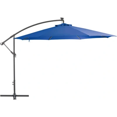 Afbeelding van vidaXL Zweefparasol met aluminium paal 350 cm blauw