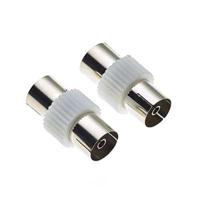 Afbeelding van Keple TV Coax Socket Naar Koppeling En Adapter, 75 Ohm Impedantie Voor Een Uitstekende Transmissie, Connector Coaxiale Kabel Extender Pak Van 2