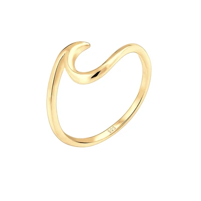 Afbeelding van Elli WAVE Ring goldcoloured, Dames, Maat: 54, Gold coloured