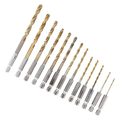 Afbeelding van 13 stks HSS Twist Boor Assortiment Set Coated Schroevendraaier Boren Gereedschap met Zeshoekige Handvat, 1.5 6.5mm