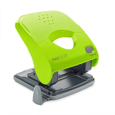 Afbeelding van Rapesco 1529 X5 40ps Less Effort 2 gaats Perforator, 40 Vel Perforatiecapaciteit, Groen