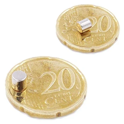 Afbeelding van Brudazon 25 mini schijfmagneten 4 x mm N52 dikke stand neodymium magneten ultrasterk Power magneet voor modelbouw, foto, whiteboard, notitiebord, koelkast, knutselen magnetische schijf extra sterk