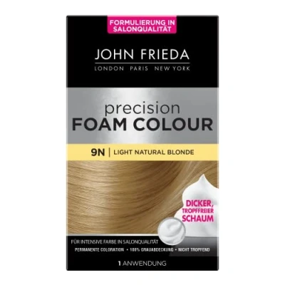 Afbeelding van John Frieda Precision Foam Colour Kleur: 9N Light Natural Blonde Licht Blond Permanente kleuring in schuimvorm Perfecte, gelijkmatige dekking Voor 1 keer aanbrengen