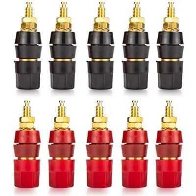 Afbeelding van Clyxgs 10 stuks 4mm banaanstekker bus overtrokken terminal Binding post versterker luidspreker stekker