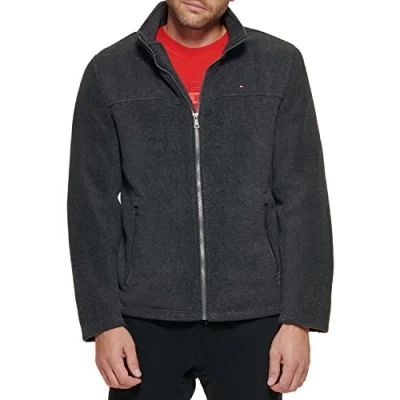 Afbeelding van Tommy Hilfiger Heren Classic Zip Front Polar Fleece Jacket (normale en grote lange maten) (, houtskool, M