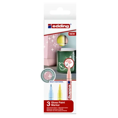 Afbeelding van Viltstift edding 751 lakmarker rond 1 2mm pastel assorti set à 3 stuks