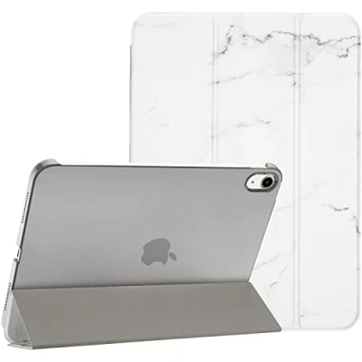 Afbeelding van ProCase Hoes voor 2022 10,9 inch iPad 10. Generation 10 Case model A2696 A2757, lichte dunne harde beschermhoes Smart Folio Cover compatibel met generatie 2022, marmer wit
