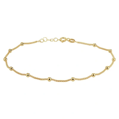 Afbeelding van zilver verguld (geel) enkelbandje bolletjes 3,0 mm 24 + 2 cm 3 micron 2103165 horloge Goudkleur 26