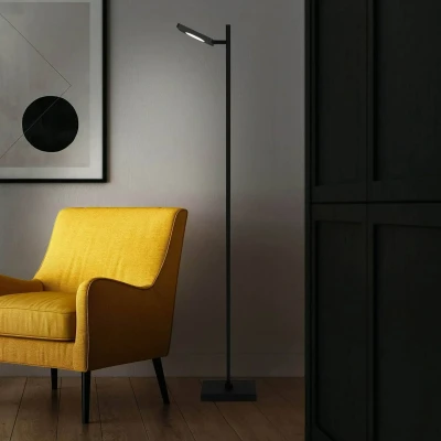 Afbeelding van Näve LED vloerlamp Lupa zwart hoogte 135cm metaal touchdim