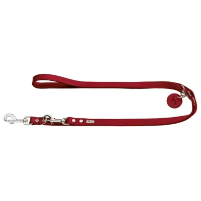 Afbeelding van Hunter Verstelbare Looplijn Leder Rood Hondenriem 200x2.0 cm