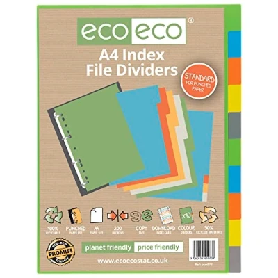 Afbeelding van eco A4 50% gerecyclede set 10 indexbestand