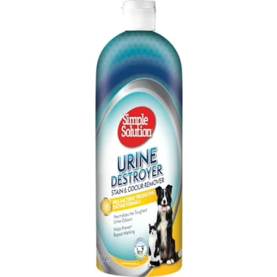 Afbeelding van Simple Solution Urine Destroyer Enzymatische Reiniger Vlek en geurverwijderaar voor huisdieren met pro bacteriële reinigingskracht 1 Ltr