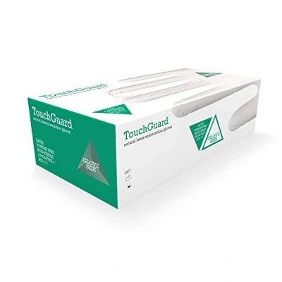 Afbeelding van Touchguard Disposable Gloves Natural Latex Powder Free Box van 100, Small, natuurlijk