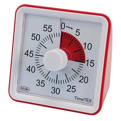 Afbeelding van TimeTEX Timer Compact 60 min Geluidloos rood