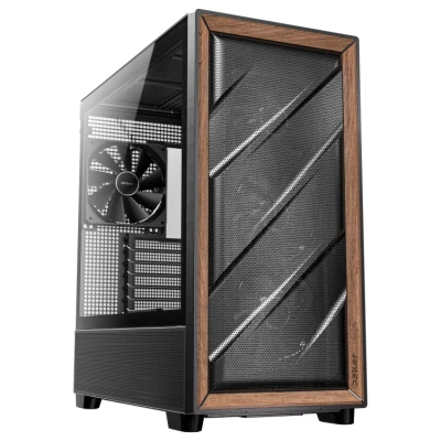 Afbeelding van Antec 0 761345 10133 2 computerbehuizing Midi Tower Zwart, Hout
