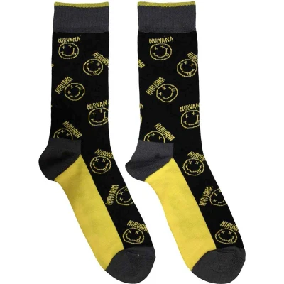 Afbeelding van Nirvana Yellow Happy Face Pattern Sokken EU 39 45 Zwart