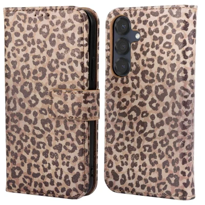 Afbeelding van imoshion Hoesje Geschikt voor Samsung Galaxy S25 Design Bookcase smartphone Leopard Mood