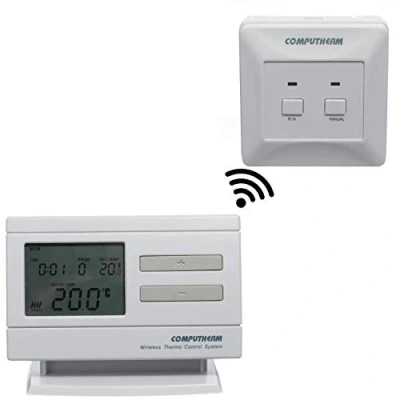 Afbeelding van Computherm Q7RF digitale, programmeerbare draadloze kamerthermostaat voor verwarming, airconditioning &amp; vloerverwarming, wandthermostaat draadloos digitaal met 6 programma&#039;s per dag