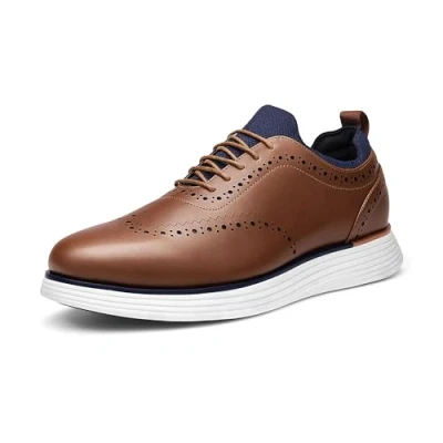 Afbeelding van Bruno Marc MaxFlex Suit Craft Casual veterschoenen voor heren, zakelijk, sportief, modern, klassiek, bruin, 43 EU