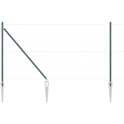 Afbeelding van vidaXL Fence Posts met Vijzel 26 stuks Ø32 mm 160 cm Gegalvaniseerd Staal