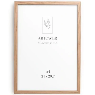 Afbeelding van Artower® Fotolijst natuurlijk hout, eiken, dunne lijst, posterlijst, groot, vintage, collage, fotolijst, houten echt DIN A4, 21 x 29,7 cm