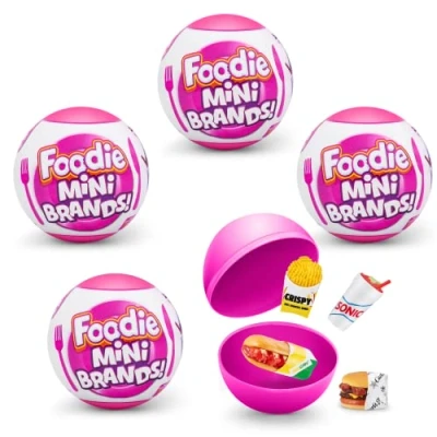 Afbeelding van 5 Surprise 77310 Foodie Mini (4 stuks) voor kinderen vanaf 3 jaar door ZURU Mystery Capsule Real Miniatuur Merken, Collectibles, Fastfood Speelgoed en Winkelaccessoires