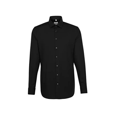 Afbeelding van Textilkontor Walter SEIDENSTICKER GmbH &amp; Co. KG Heren X Slim Fit Shirt met lange mouwen, Kleding Heren, zwart, 43