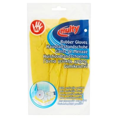 Afbeelding van Multy Huishoud Handschoen Latex Medium 2 stuks