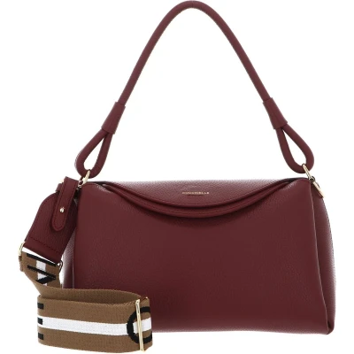 Afbeelding van COCCINELLE Leren Schoudertas Eclyps Handbag Grained Leather Brandy Bruine