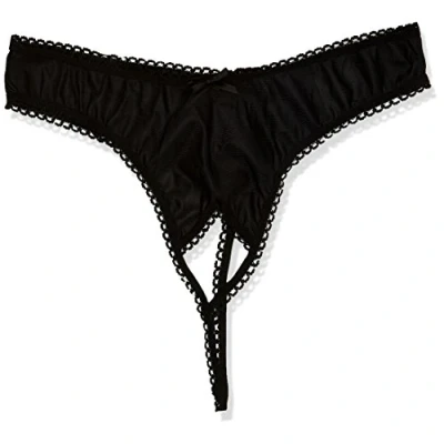 Afbeelding van Amorable by Rimba Erotische Lingerie Slipje Met Open Kruis Zwarte String One Size