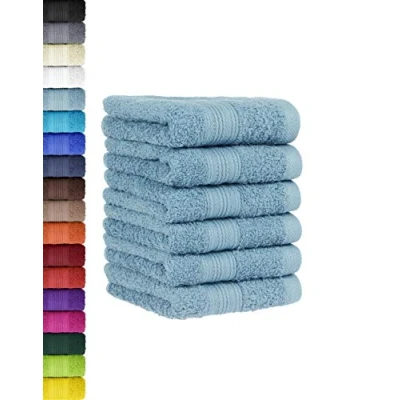 Afbeelding van BaSaTex Set van 6 handdoekenset voor gasten, handdoeken met ophanglus zacht katoen, 30 x 50 cm, gastendoekjes de handreiniging, Öko Tex Standard 100 gecertificeerd, lichtblauw
