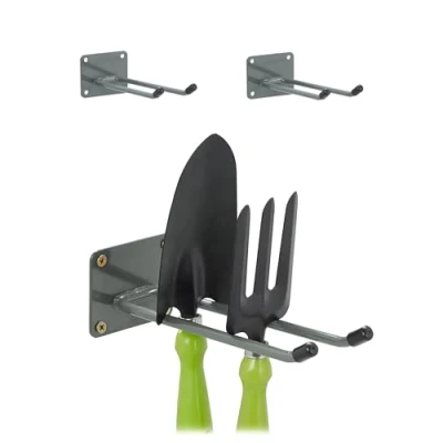 Afbeelding van Relaxdays bezemhouder set van 3 tuingereedschapshouder 25 kg staal ophanghaak garage
