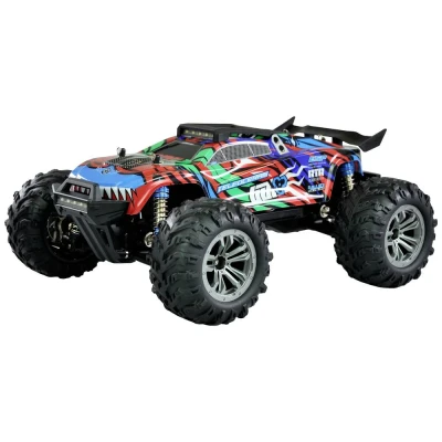Afbeelding van Amewi Teleoceras Stunt Brushed 1:12 RC auto Elektro Monstertruck 4WD RTR 2,4 GHz Incl. accu en lader, Met lichteffect