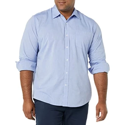 Afbeelding van Amazon Essentials Men&#039;s Casual poplin overhemd met normale pasvorm en lange mouwen, Frans blauw, M