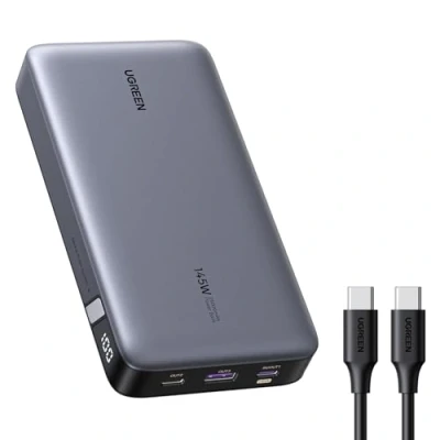 Afbeelding van UGREEN 145W 25000mAh Powerbank voor Smartphone tablet en laptop Externe batterij 3 poorten USB C PD3.0 QC3.0 MacBook Pro/Air, iPhone 14 Pro, Galaxy S23 Ultra, Dell