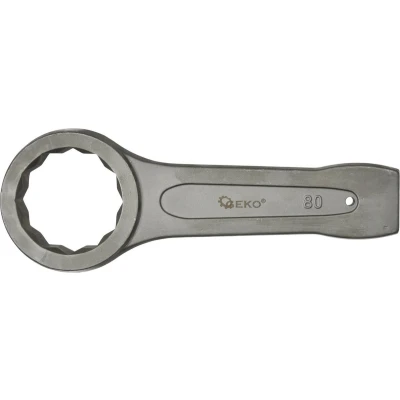 Afbeelding van GEKO Ring Slogging Steeksleutel 80mm Zware Constructie 12 Punts Chroom Vanadium Staal