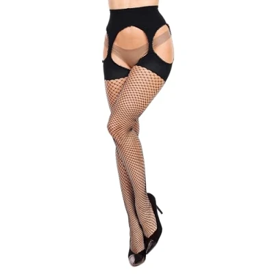 Afbeelding van Glamory mesh ouvert panty 48/50 (XL) zwart