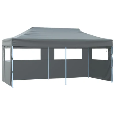 Afbeelding van Partytent pop up inklapbaar met zijwanden 3x6 m antraciet