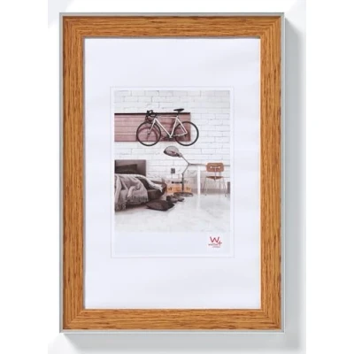 Afbeelding van walther design fotolijst beuken 20 x 30 cm met zilveren buitenrand, bohemian lijst EN030P
