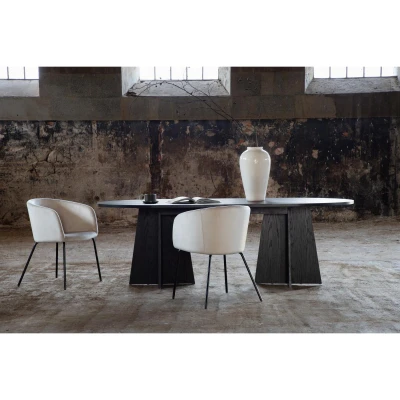 Afbeelding van Svea Liro deens ovale eettafel 230 x 115 cm zwart Hout