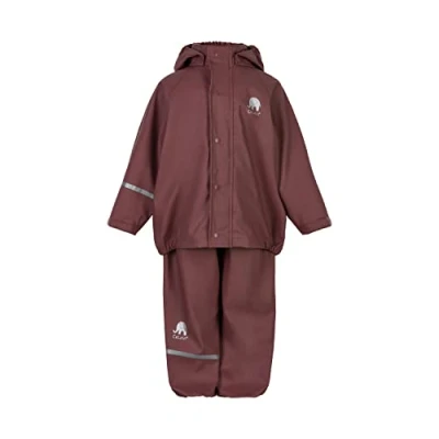 Afbeelding van Celavi Unisex Kids Basic Pu Rain Set Regenjas, rosébruin., 100 cm