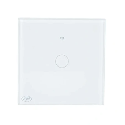 Afbeelding van Smart Switch met PNI SafeHome PT101L WiFi touch, 10A, besturing via Tuya App, compatibel Alexa en Google Assistant, Live Wire, zonder nul