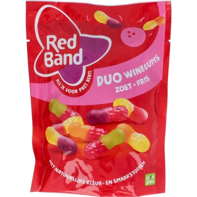Afbeelding van Red Band Duo winegums zoet fris