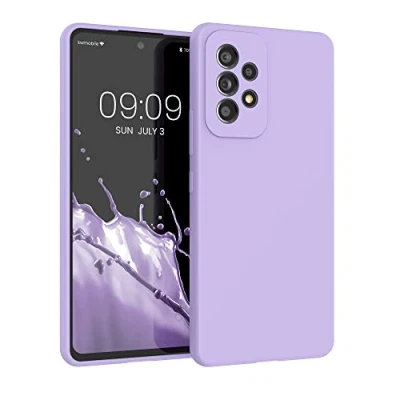 Afbeelding van kwmobile telefoonhoesje geschikt voor Samsung Galaxy A53 5G Hoesje met siliconen coating Smartphone case in lavendel