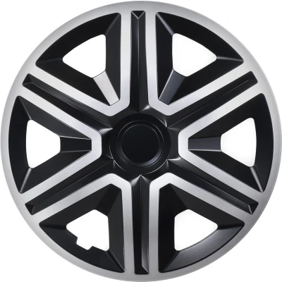 Afbeelding van NRM Action 4 x universele wieldoppen, wieldoppenset 14&quot; zwart zilver