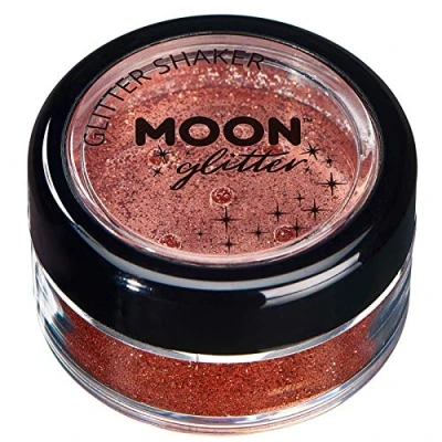 Afbeelding van Moon glitter Fijne schudders (pailletten maan) 100% cosmetische voor gezicht, lichaam, nagels, haar en lippen 5 g koper brons