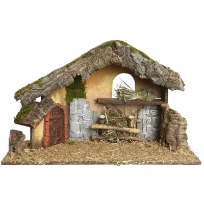 Afbeelding van Luxe kerststal zonder figuren / lege 50 cm Kerststallen
