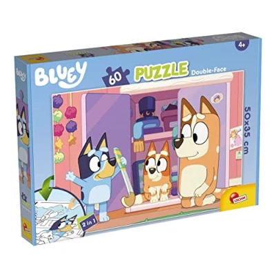 Afbeelding van LISCIANI BLUEY 2 in 1 Puzzel 60 Stukjes Voor Kinderen vanaf 4 jaar 50x35 cm Achterkant om te Kleuren Ontwikkelt Denkvermogen en Vaardigheid Educatief Spel Gemaakt Italië