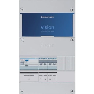 Afbeelding van Hager groepenkast 3 fase 4 groepen, 1 Aardlekschakelaar P 220 x 365mm