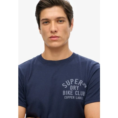 Afbeelding van Superdry Copper Label Chest Graphic Tshirt print, Heren, Maat: Medium, Blue navy marl